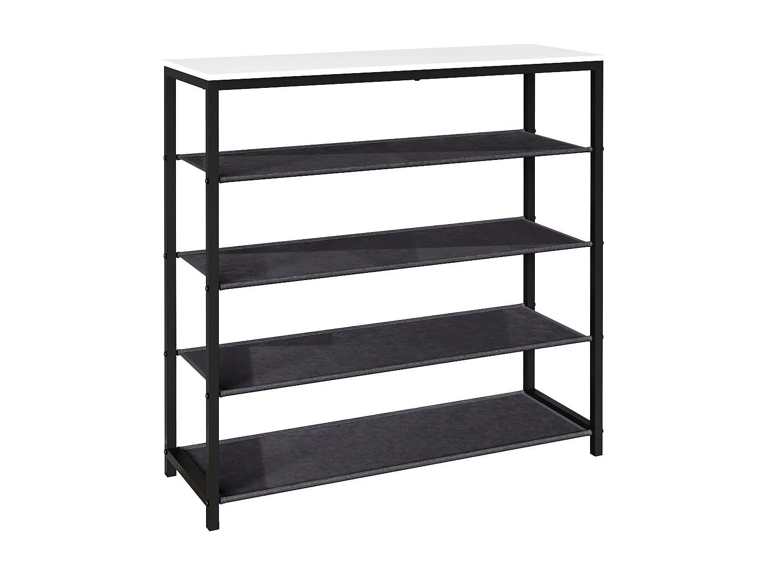 Prateleira de sapatos VCM | Dimensões aprox. A. 87 x L. 90 x P. 30 cm | Sapatos em estilo industrial | Prateleira com 4 compartimentos - Taliro (Branco)