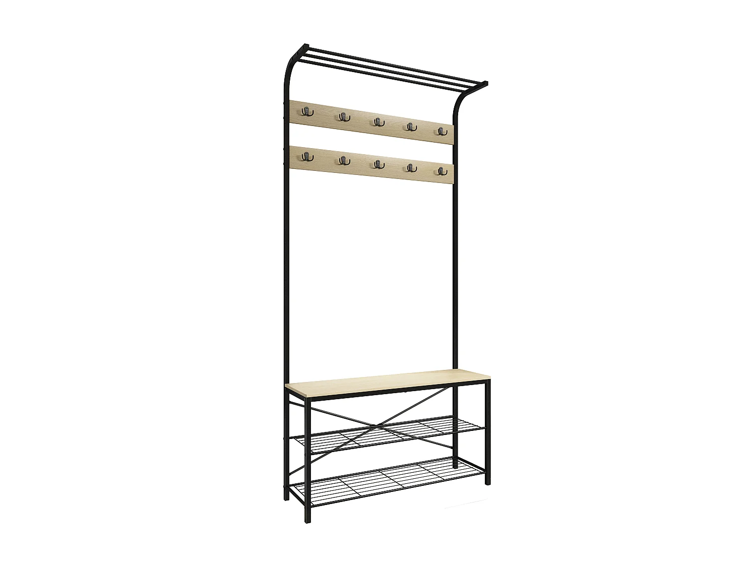 Shoe Shelf Taliro Honey oak H. 190 x W. 90 x D. 30 cm