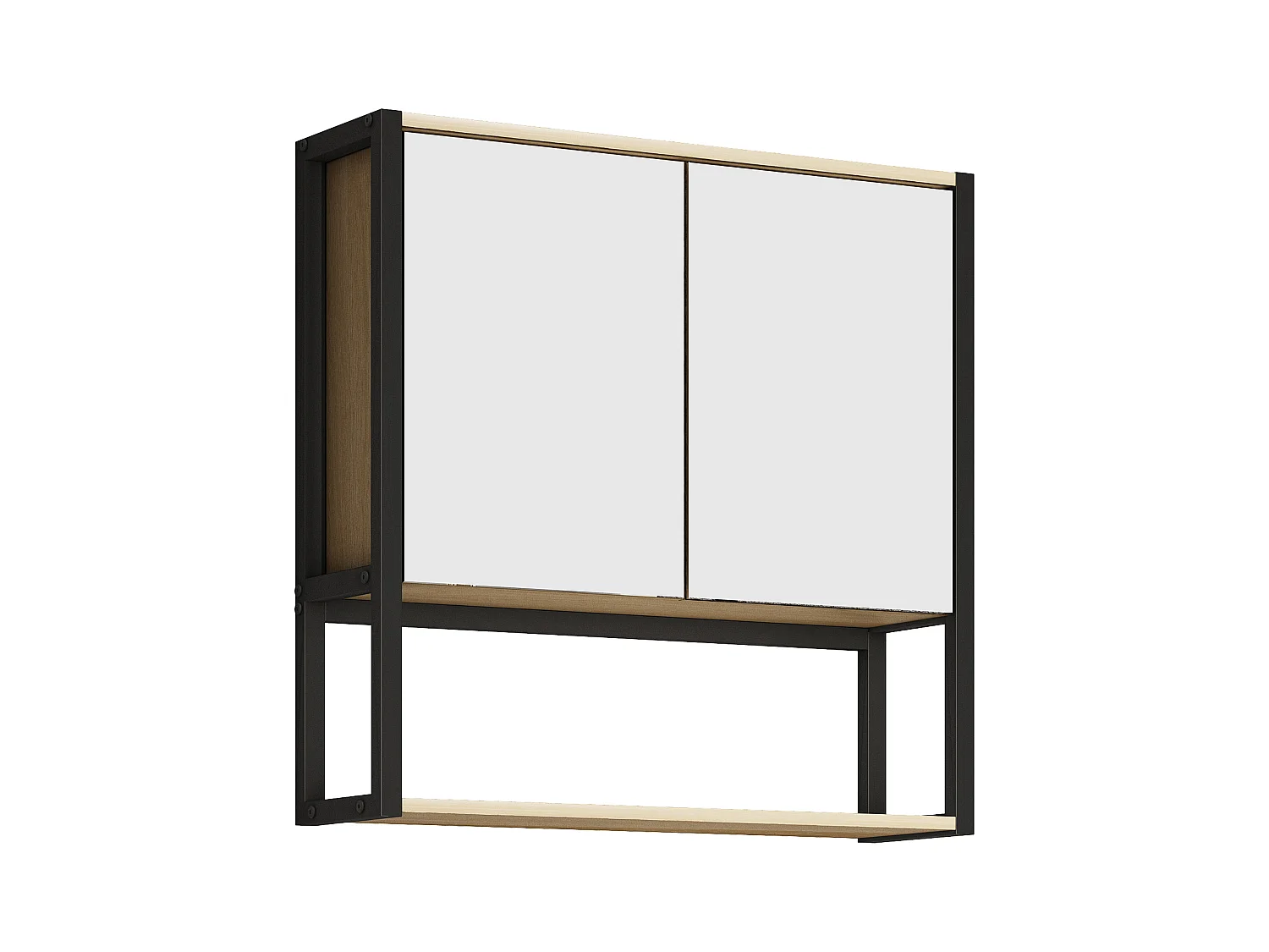 Holz Metall Spiegelschrank Spiegel Edino 60x60