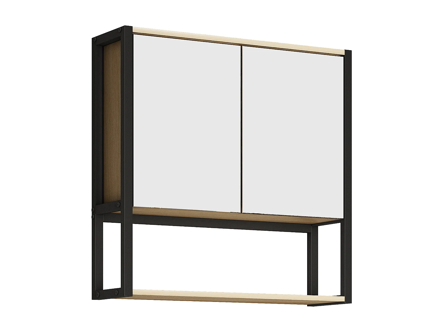 Bathroom furniture Mirror cabinet Edino Honey oak H. 60 x W. 60 x D. 17 cm