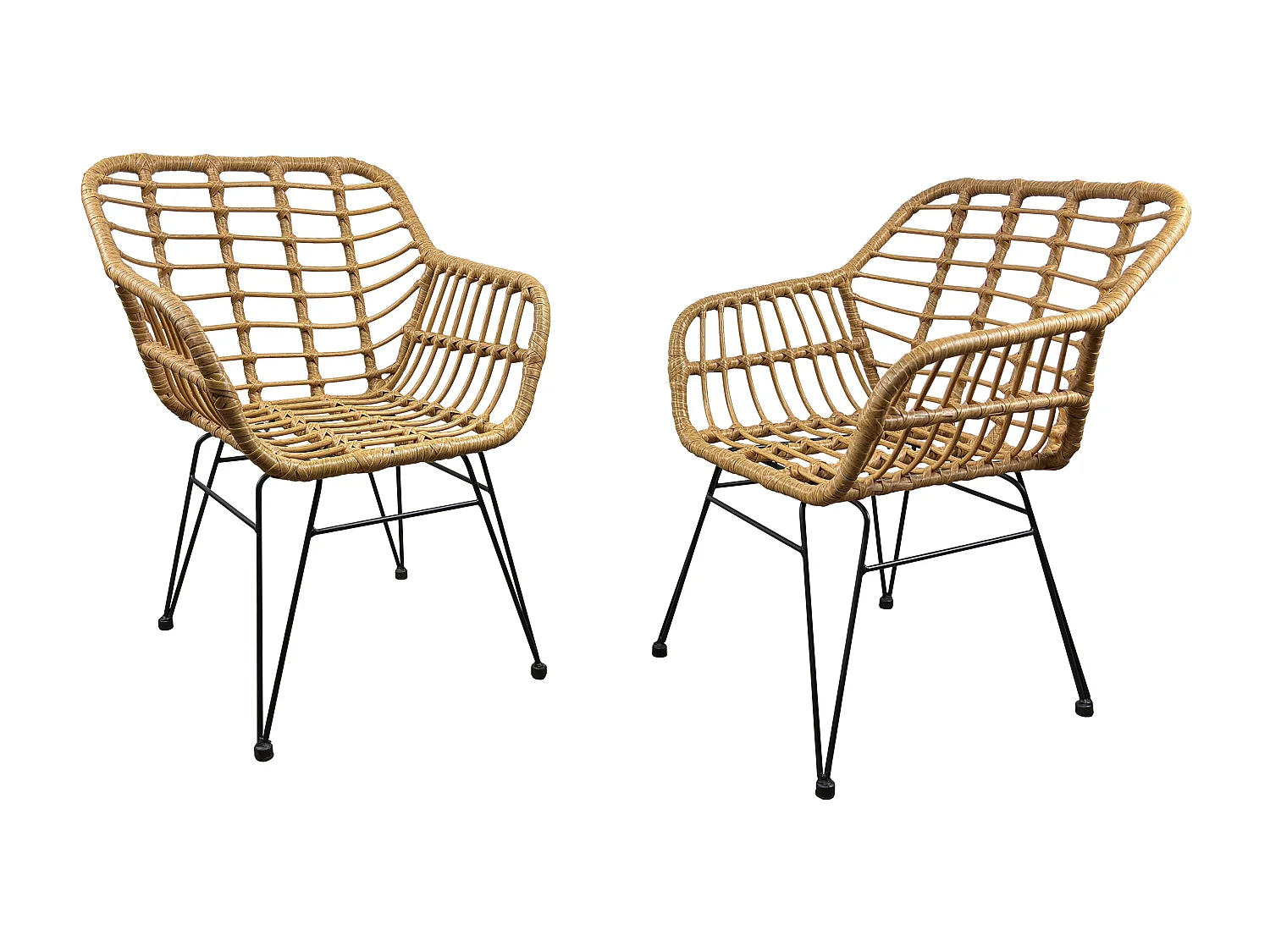 Sedia da giardino 2 pezzi sedia lounge rattan