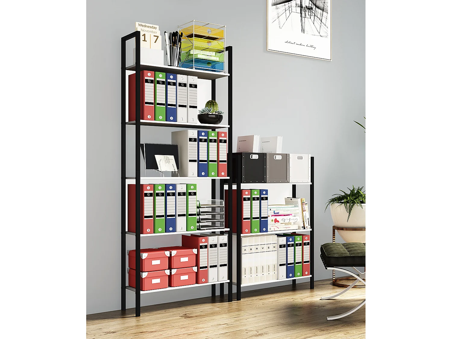 Stand Rack Flakos White H. 165 x W. 62 x D. 24 cm