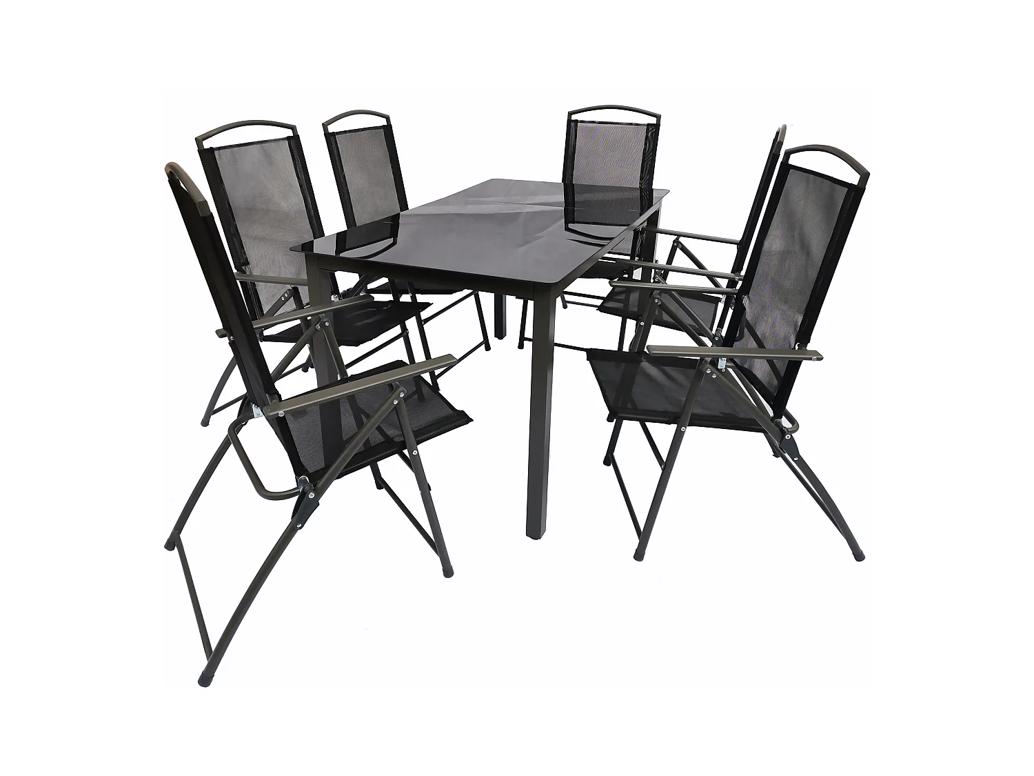 7-tlg Sitzgruppe Gartenmöbel Tisch Stühle Set 140S