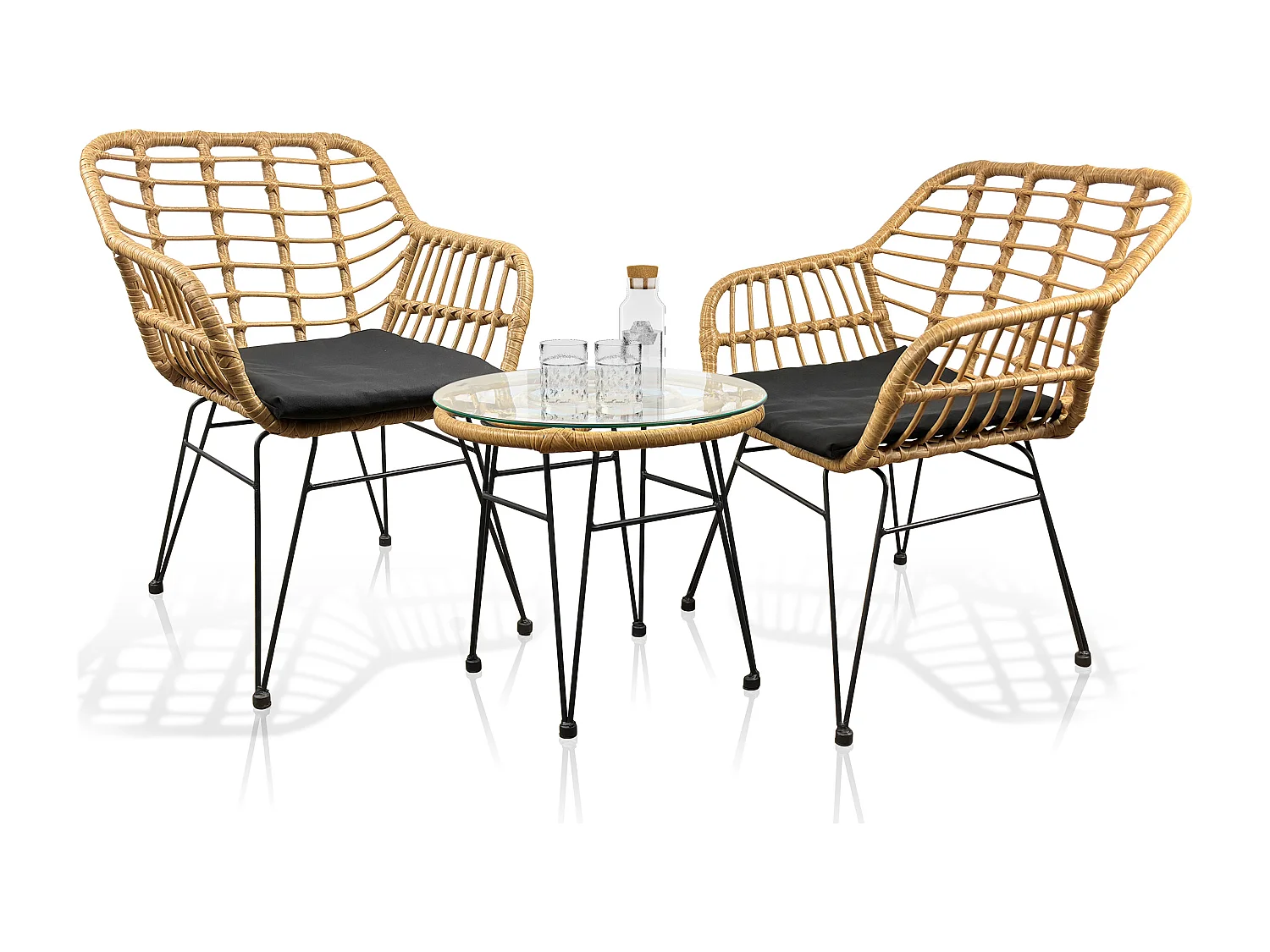 Garden furniture set Ragali Brown H. 79 x W. 57 x D. 52 cm