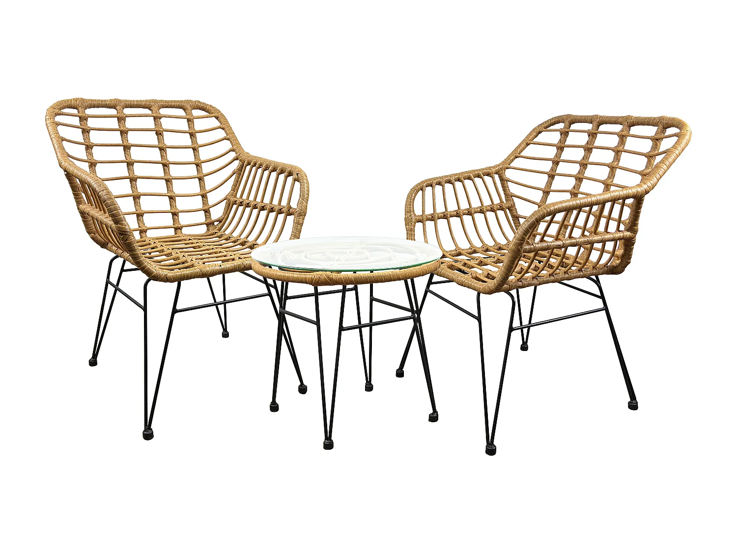 Garden furniture set Ragali Brown H. 79 x W. 57 x D. 52 cm