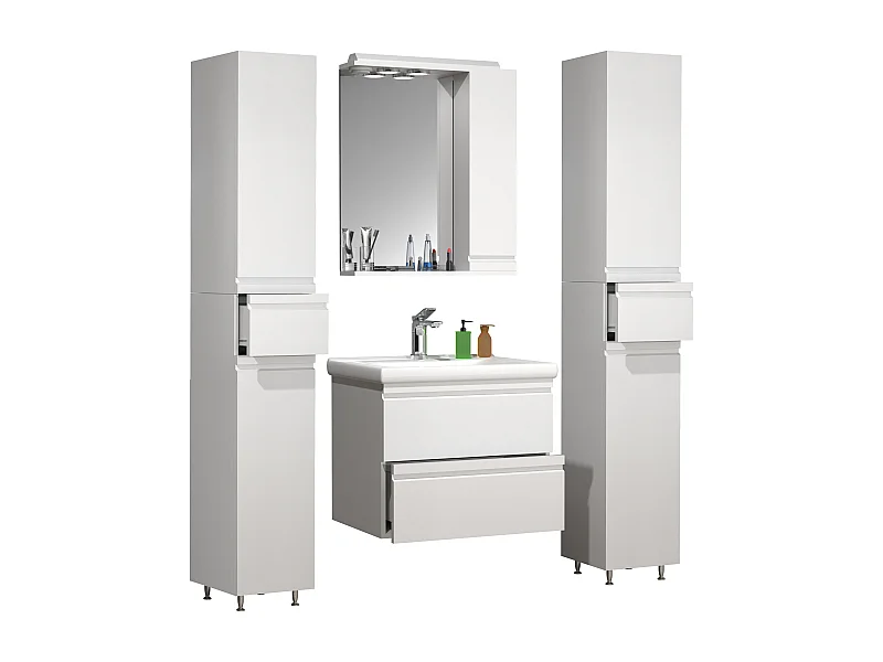 Bathroom furniture washbasin Silora White H. 180 x W. 120 x D. 46 cm