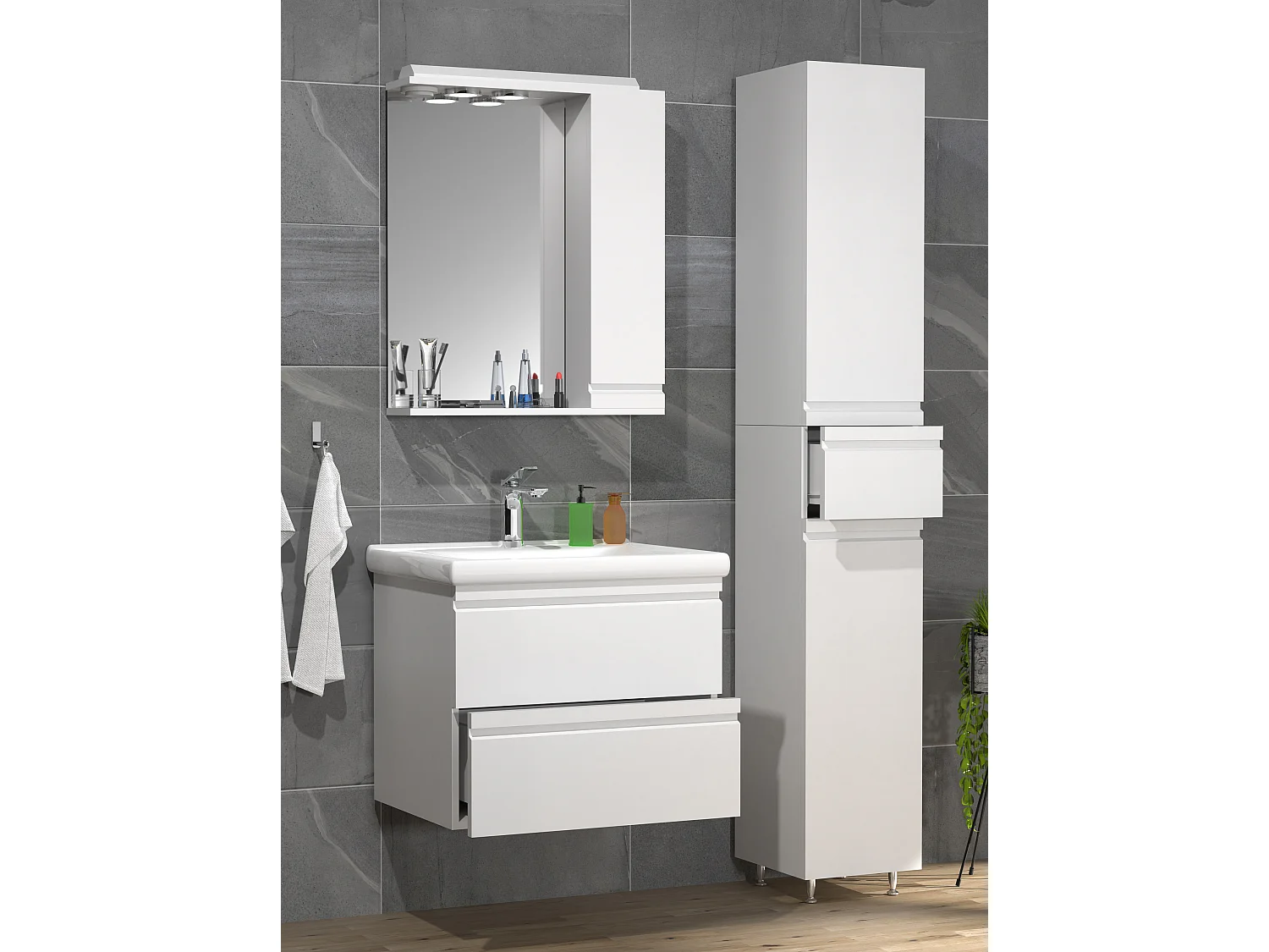 Lavabo de muebles de baño Silora Blanco AL. 180 x AN. 90 x P. 46 cm