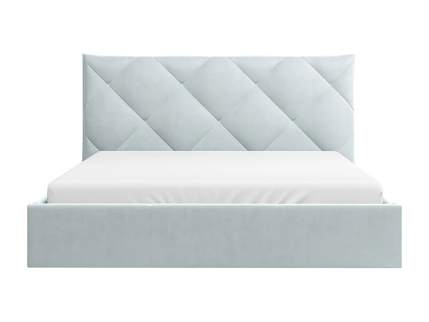 Bed met opbergruimte 160 x 200 cm - Velours - Lichtgrijs + matras - STARI van Pascal Morabito