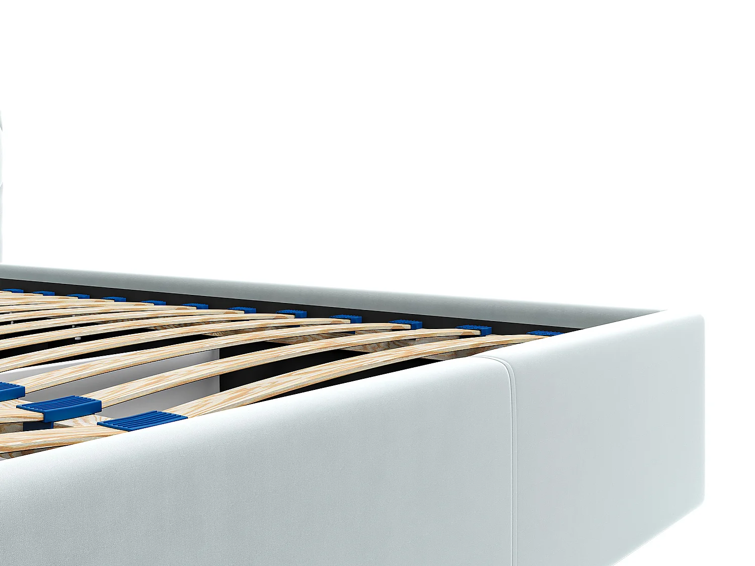 Bed met opbergruimte 160 x 200 cm - Velours - Lichtgrijs + matras - STARI van Pascal Morabito