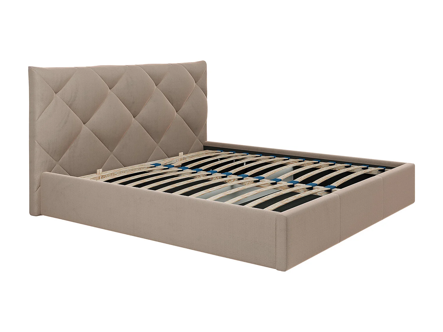 Lit coffre 180 x 200 cm - Velours - Beige + Matelas - STARI de Pascal Morabito