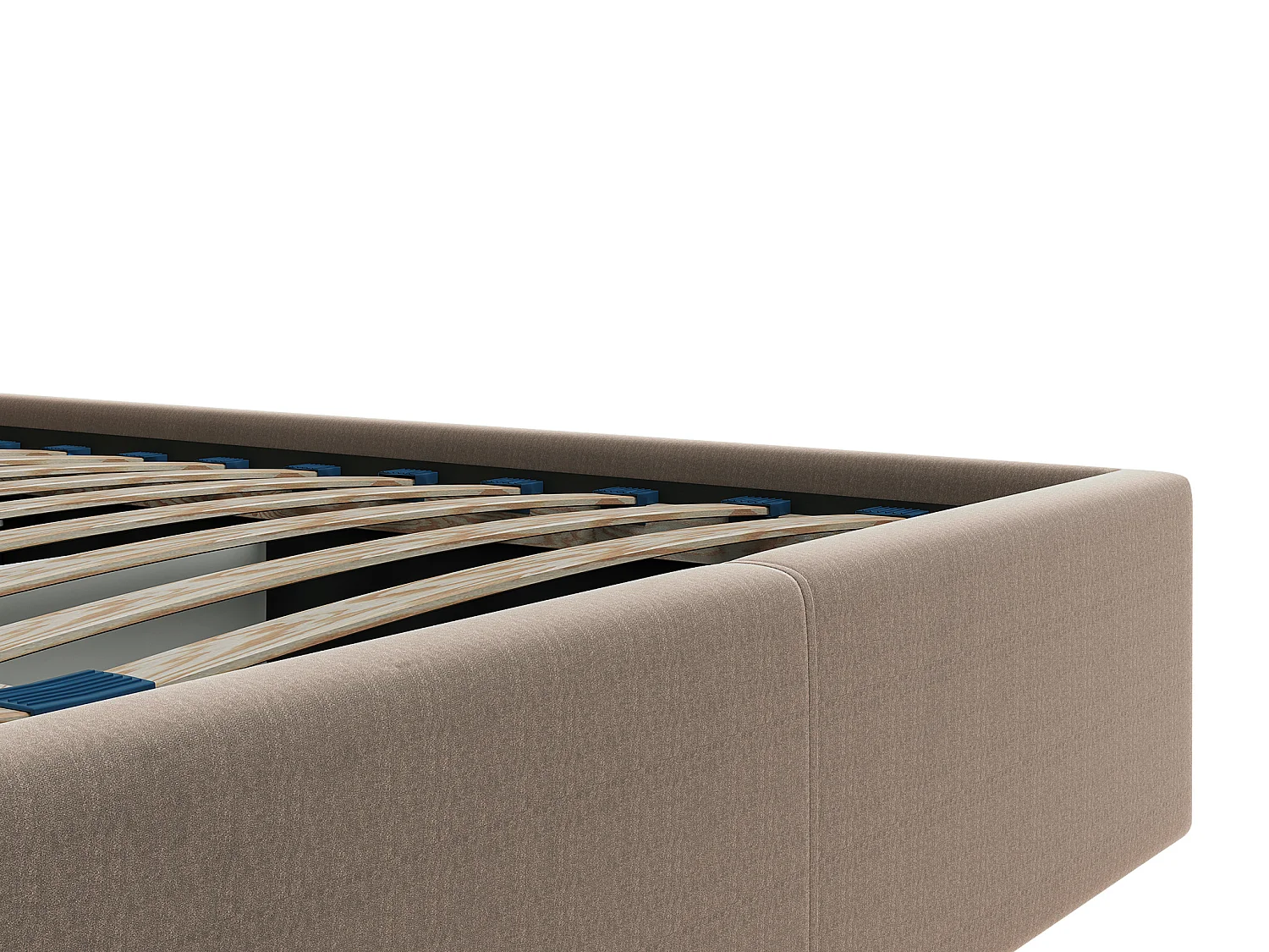 Lit coffre 180 x 200 cm - Velours - Beige + Matelas - STARI de Pascal Morabito