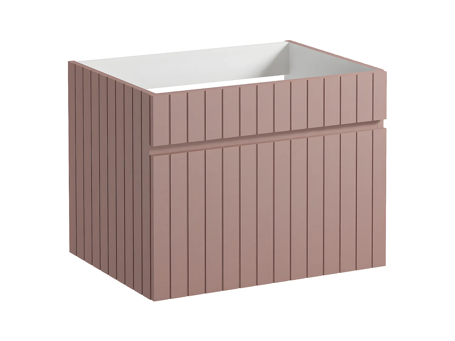 Roze gestreept hangmeubel voor badkamer met inbouwwastafel - 60 cm - SATARA