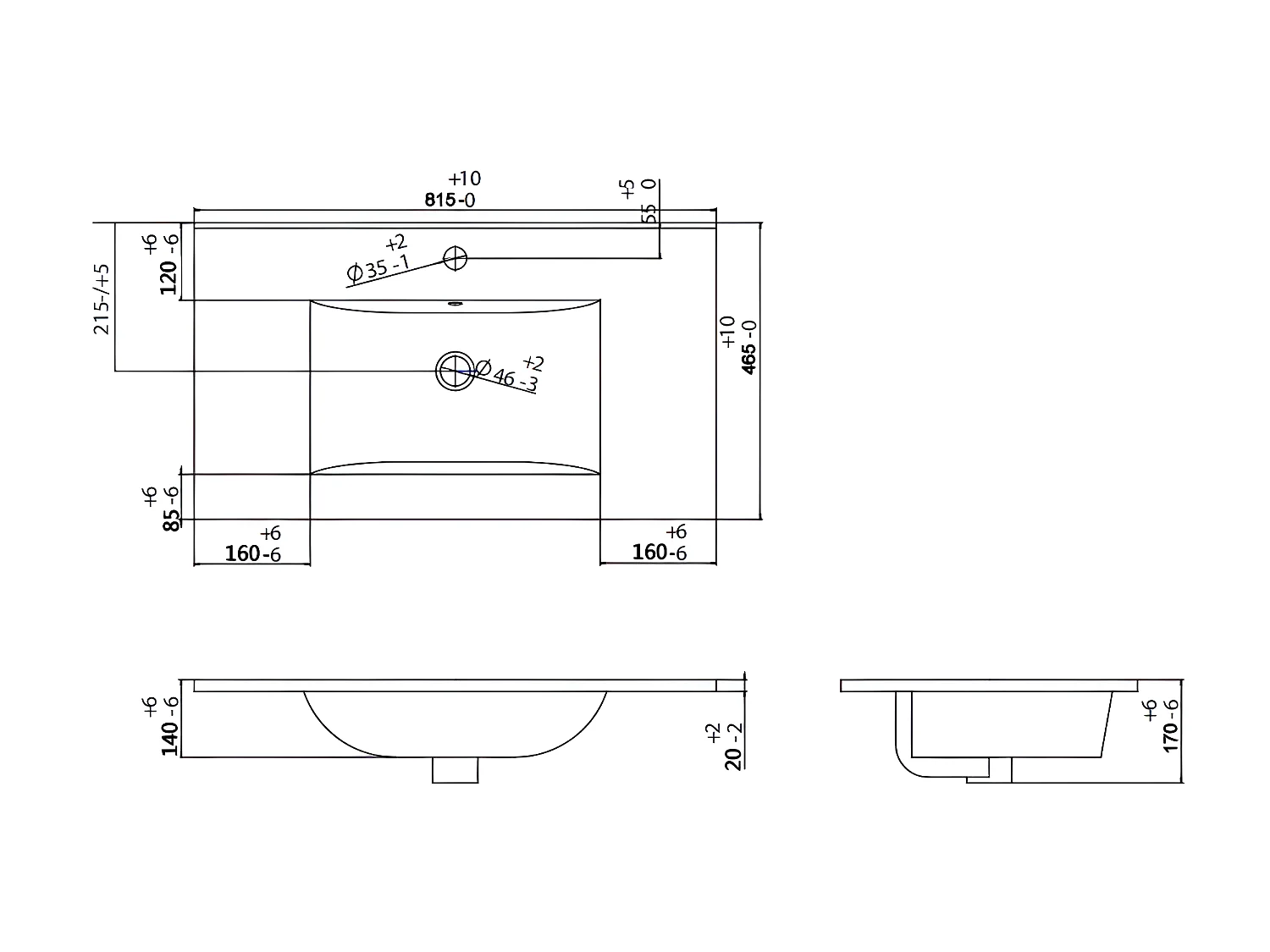 Mueble de baño suspendido rosa con lavabo encastrado - 80 cm - SATARA