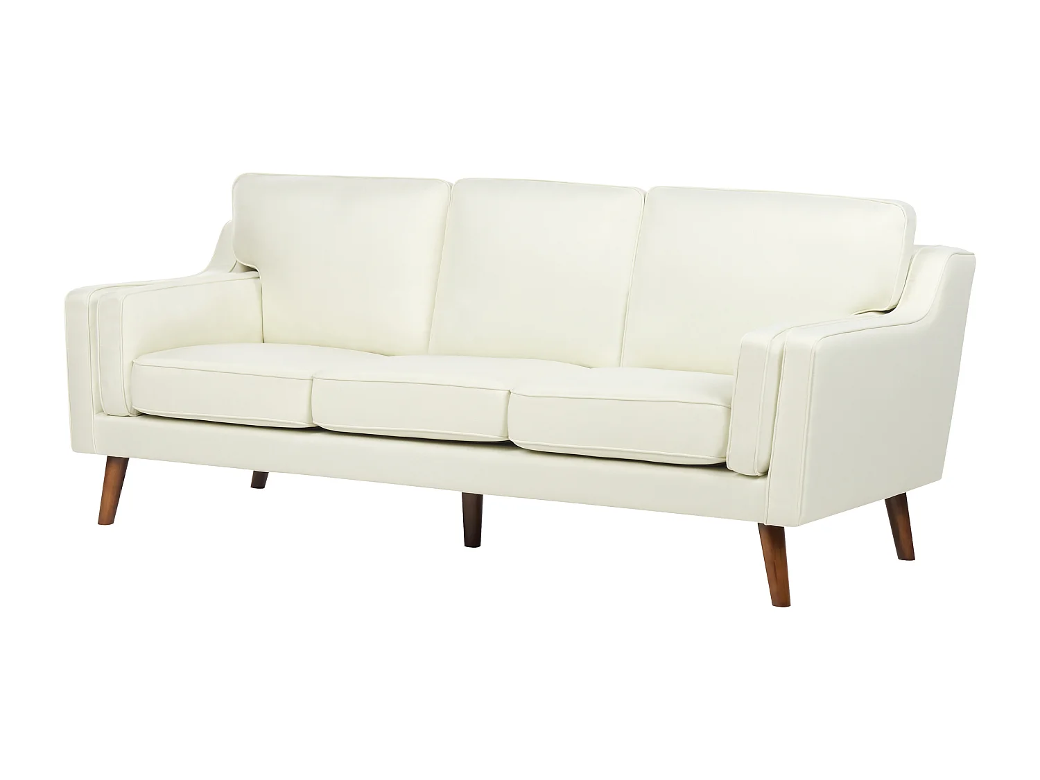 Sofá LOKKA Tecido Branco creme 3 lugares