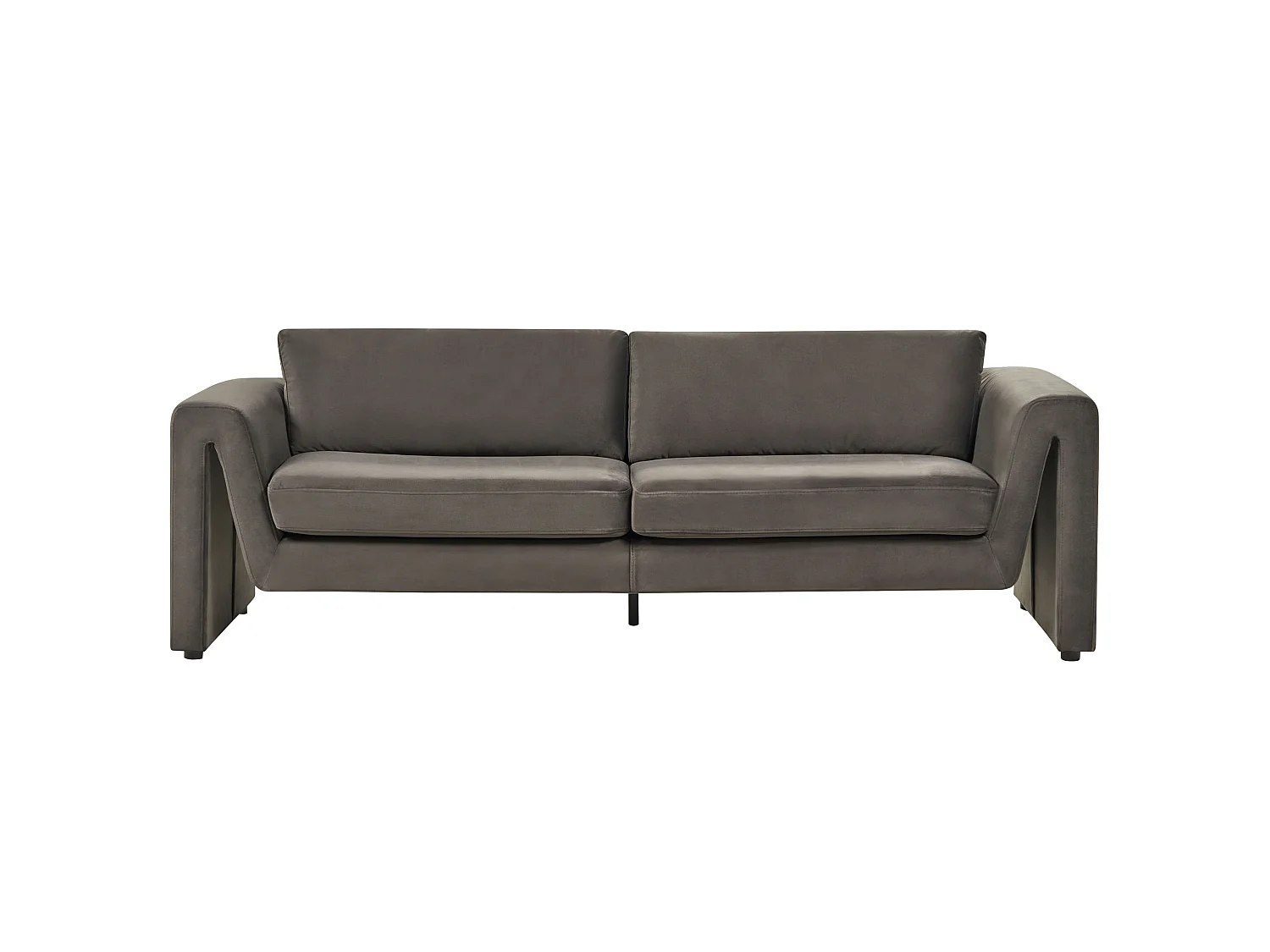 Canapé MAUNU Velours Gris graphite 3 places