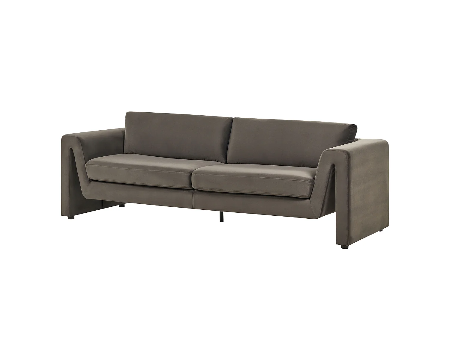 Canapé MAUNU Velours Gris graphite 3 places