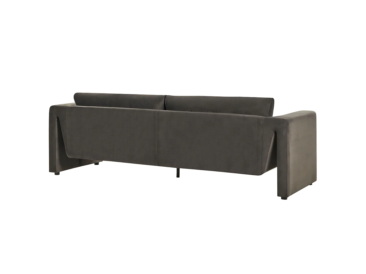 Canapé MAUNU Velours Gris graphite 3 places