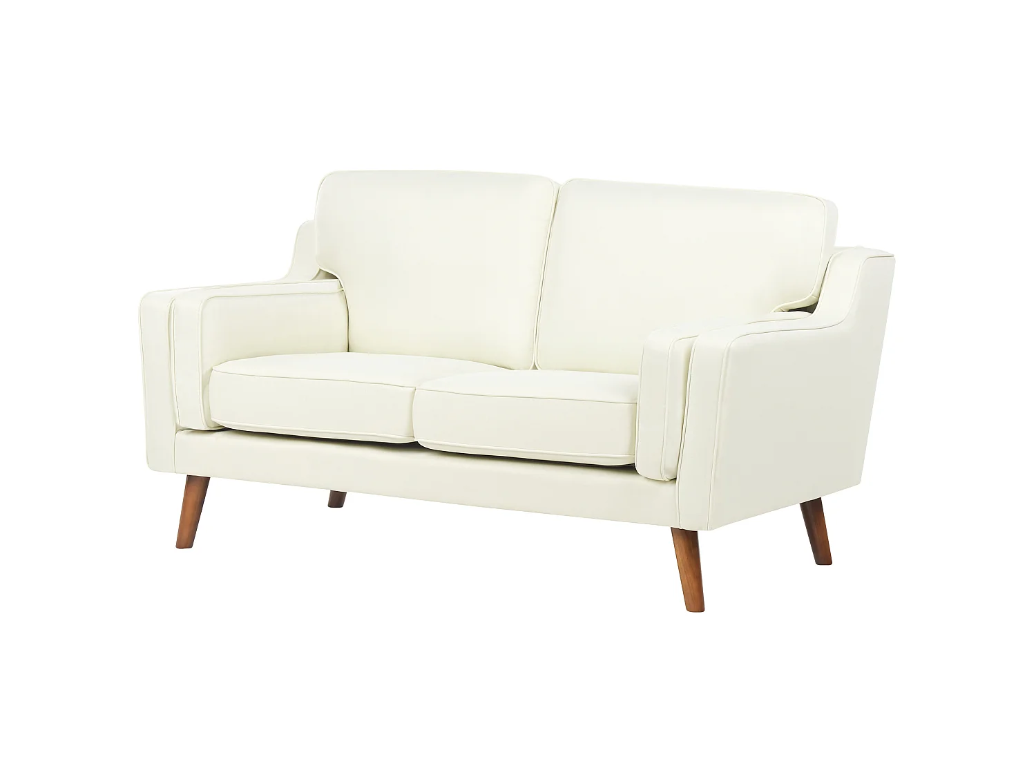 Sofa LOKKA Stoff Cremeweiss 2-Sitzer