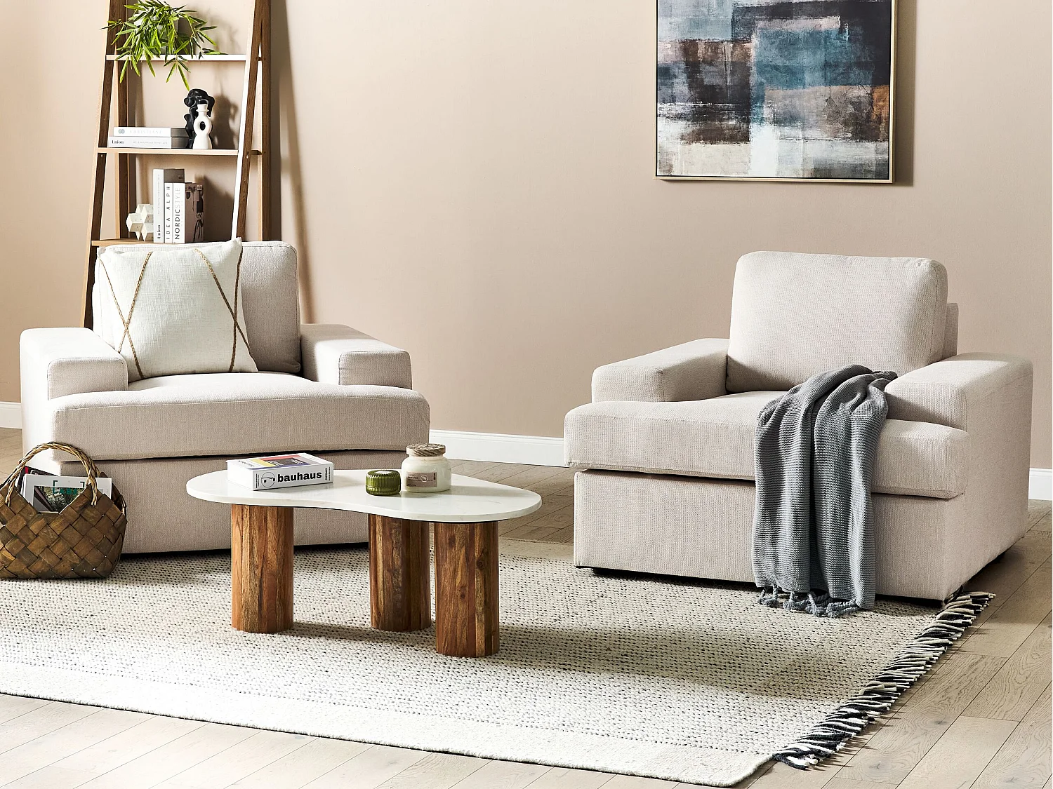 Fauteuil ALLA Stof Lichtbeige