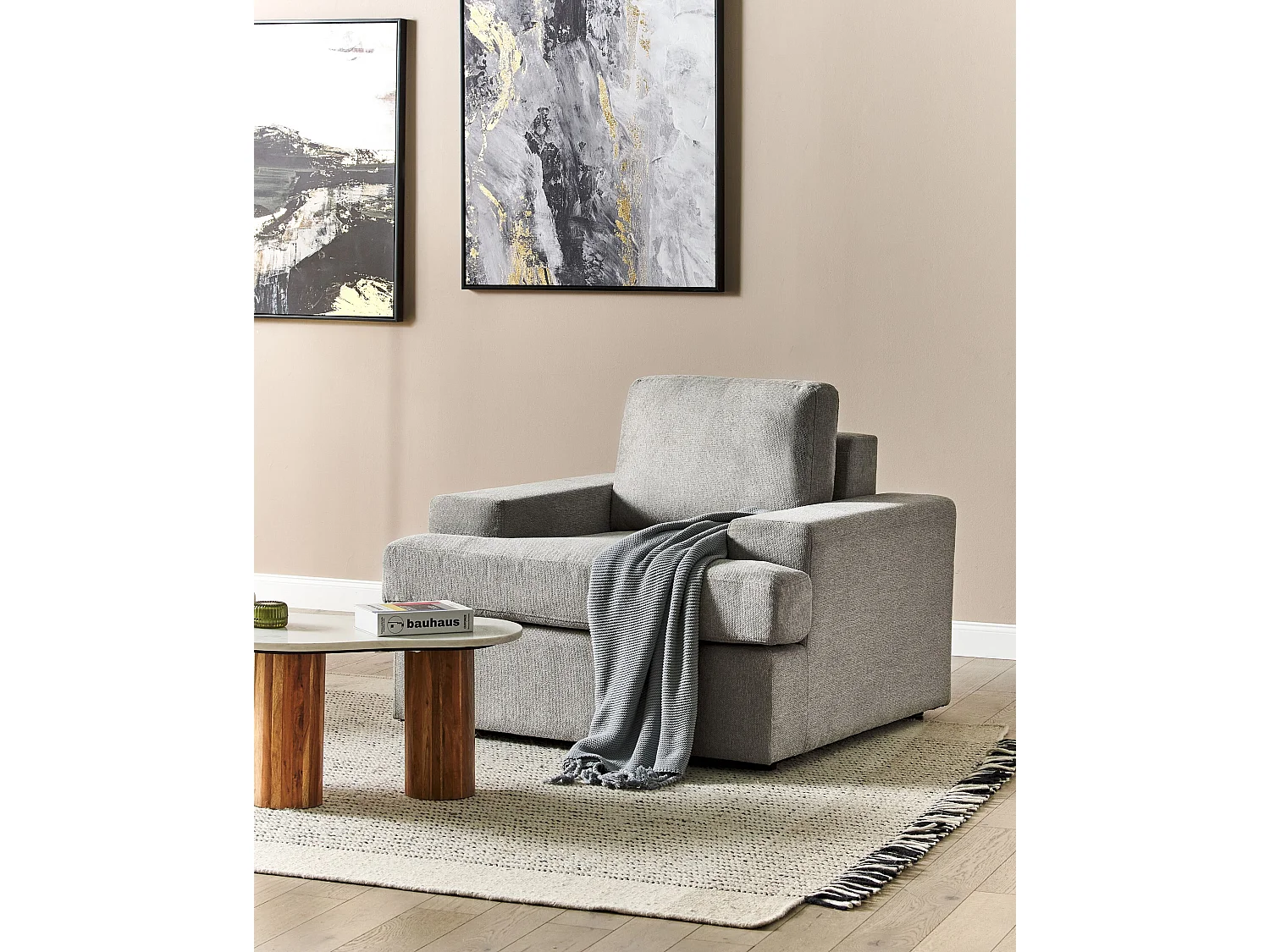 Fauteuil ALLA Tissu Gris clair