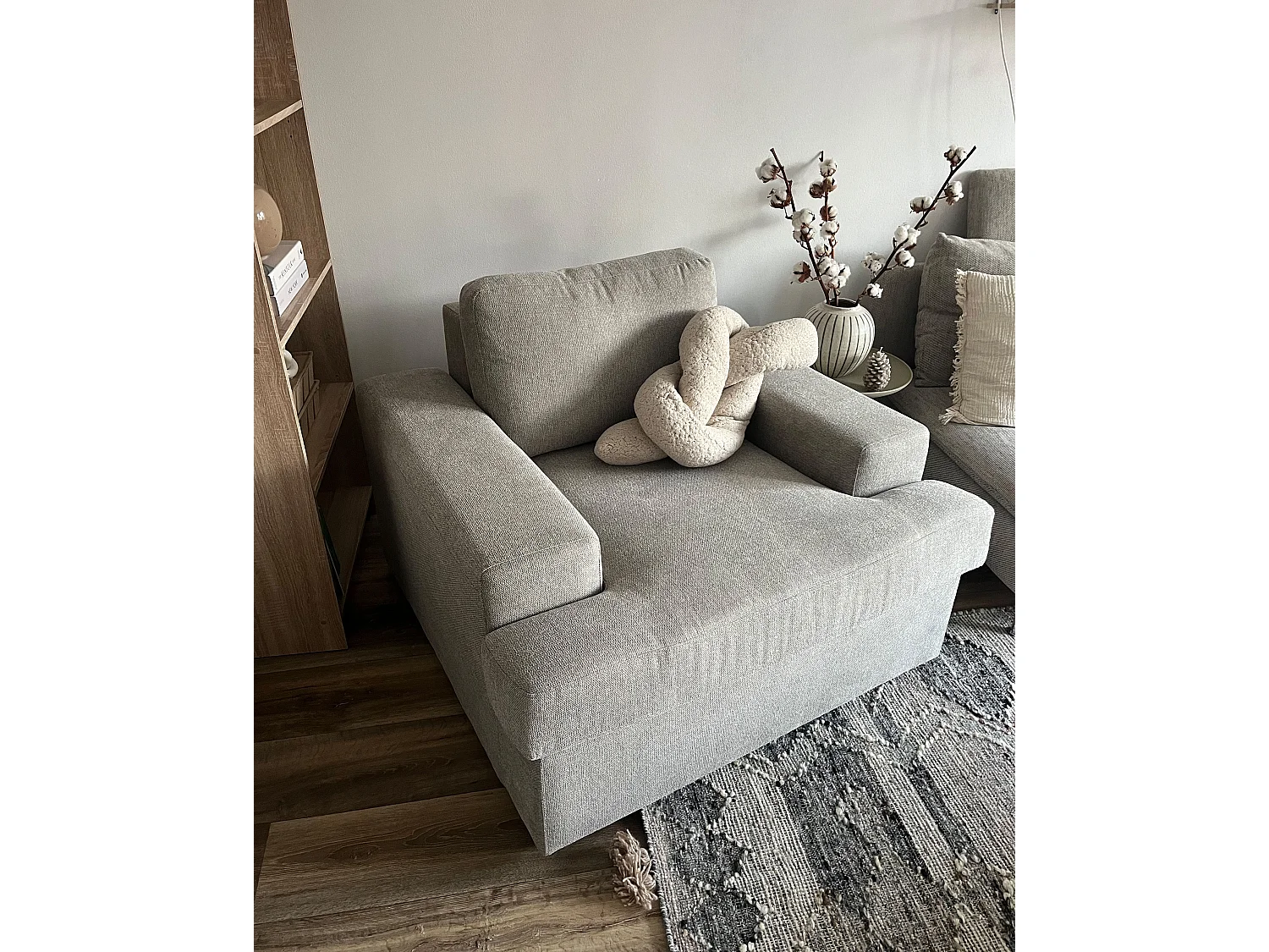 Fauteuil ALLA Tissu Gris clair