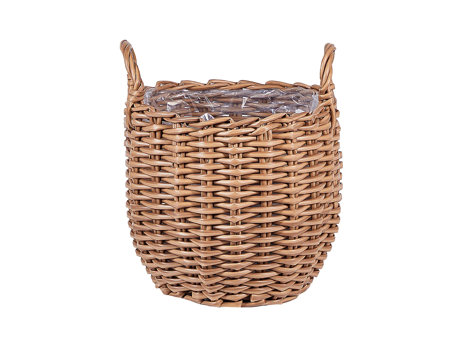 Set van 3 bloempotten AUCUBA PE rotan 26/34/44 cm Lichtbruin