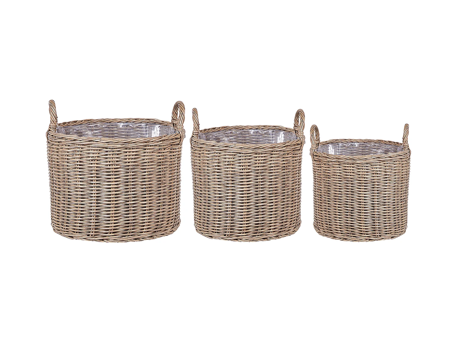 Lot de 3 pots de fleurs PENDULA 33/37/45 cm Naturel