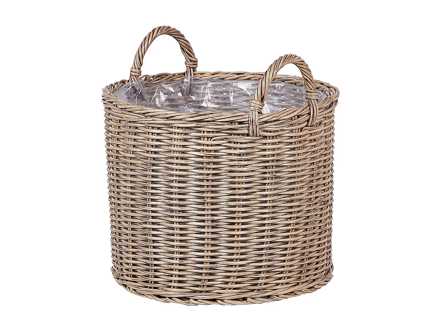 Set of 3 Wicker Planters PENDULA 33/37/45 cm Natural PE Rattan