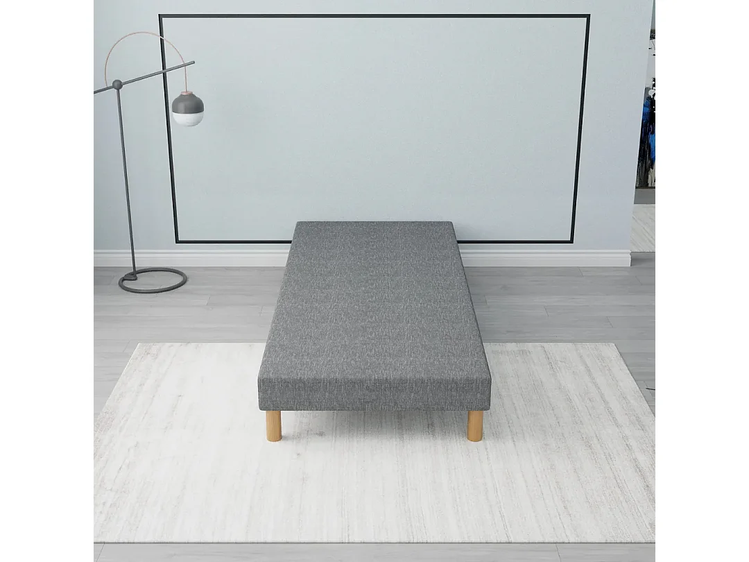 Sommier Tapissier First Gris 120x200 cm Hauteur 30 cm 12 Lattes Fixes Pin Massif 4 Pieds Offerts Fabrication Française