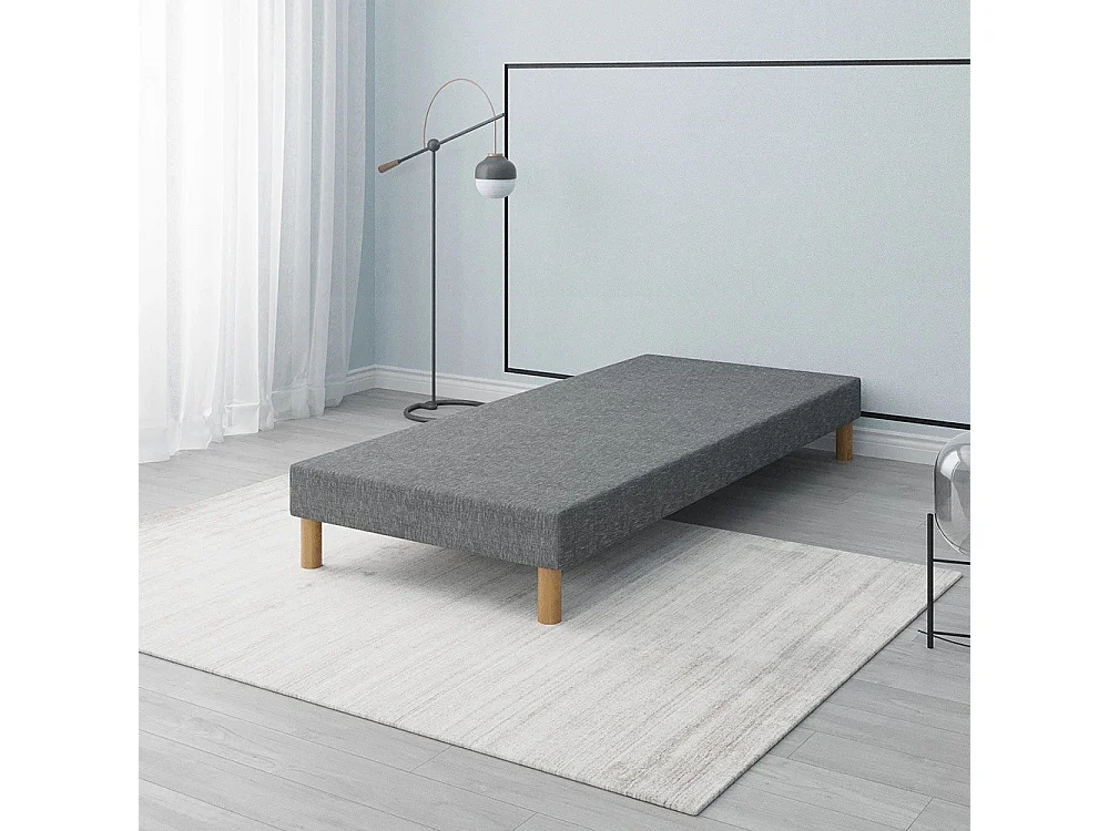 Sommier tapissier gris 120x190 + jeu de pied offert. Fabrication francaise.