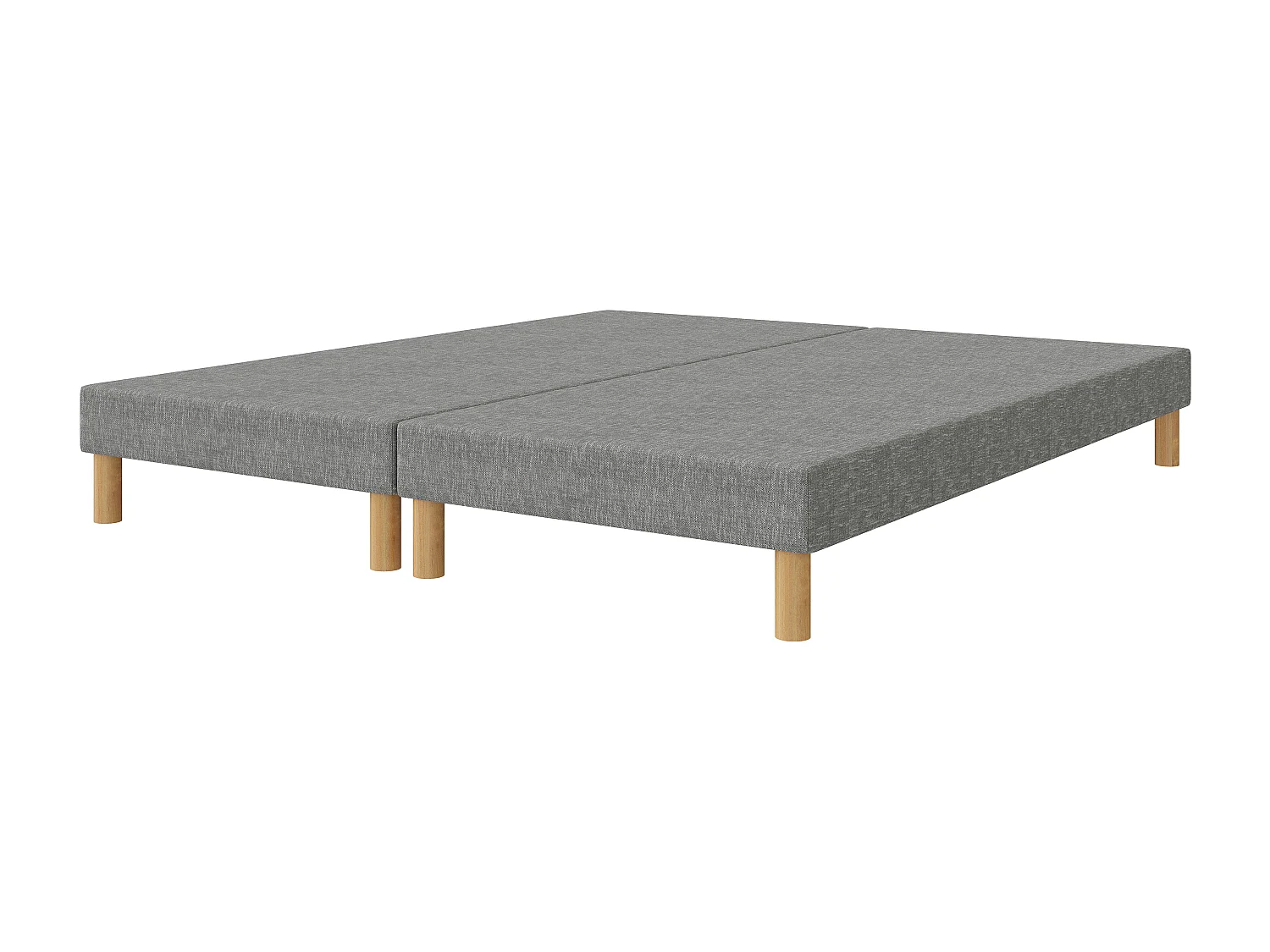 Sommier tapissier gris 200x200 (2x100x200) + jeu de pied offert