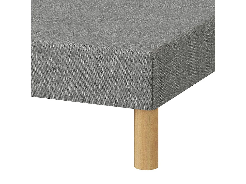Sommier tapissier gris 200x200 (2x100x200) + jeu de pied offert. Fabrication francaise.