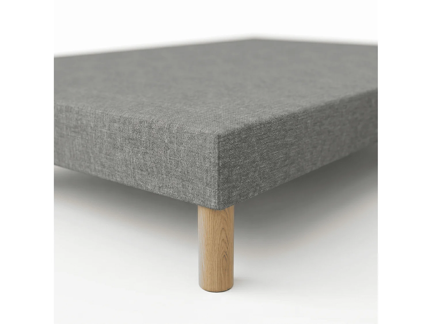 Sommier Tapissier First Gris 200x200 (2x100x200) Hauteur 30 cm 24 Lattes Fixes Pin Massif 8 Pieds Offerts Fabrication Française