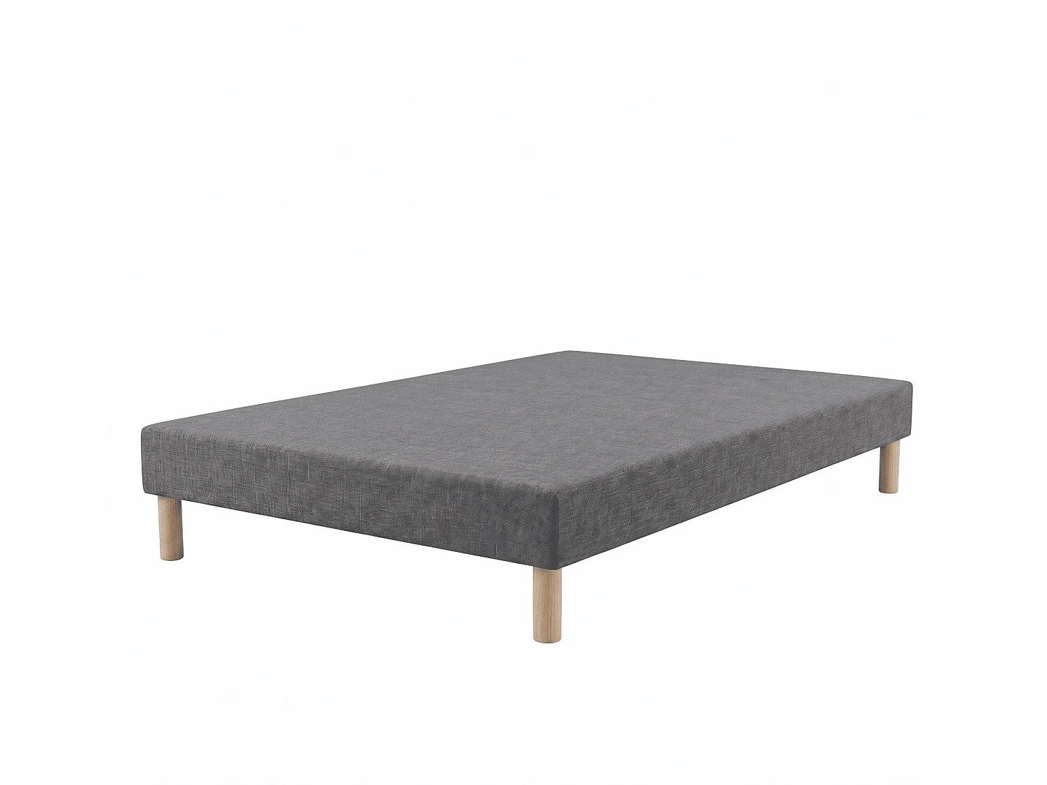 Sommier Tapissier First Gris 160x200 cm Hauteur 30 cm 12 Lattes Fixes Pin Massif 4 Pieds Offerts Fabrication Française
