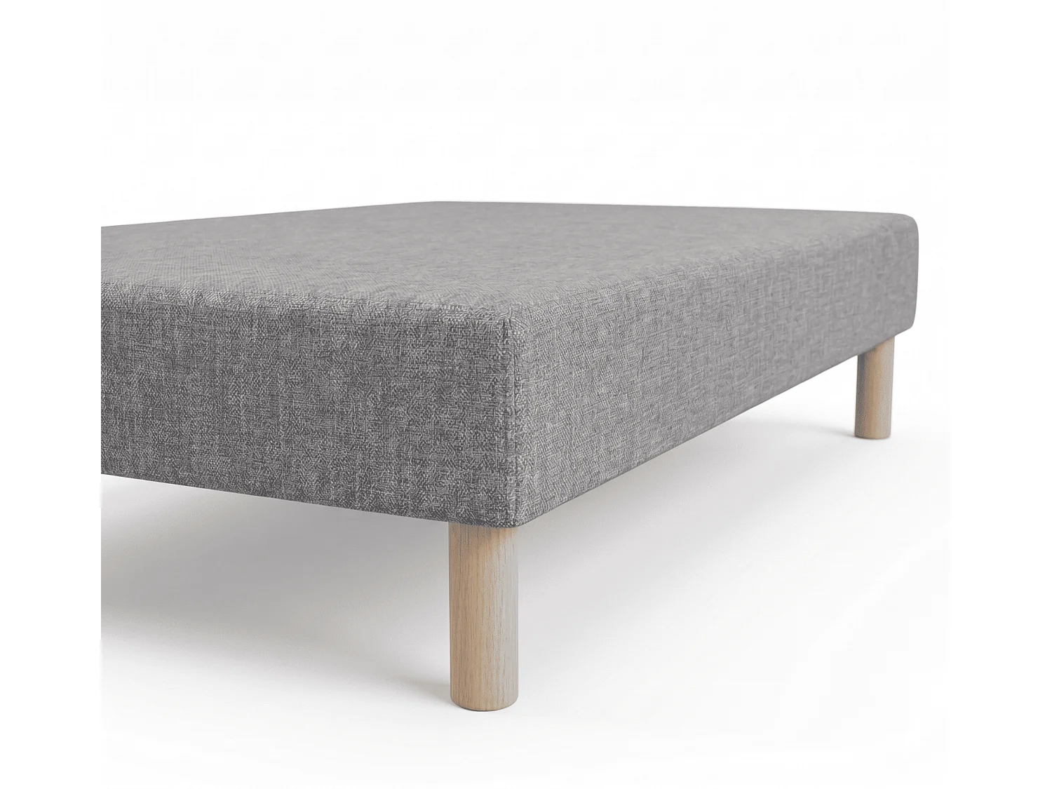 Sommier Tapissier First Gris 90x190 cm Hauteur 30 cm 12 Lattes Fixes Pin Massif 4 Pieds Offerts Fabrication Française