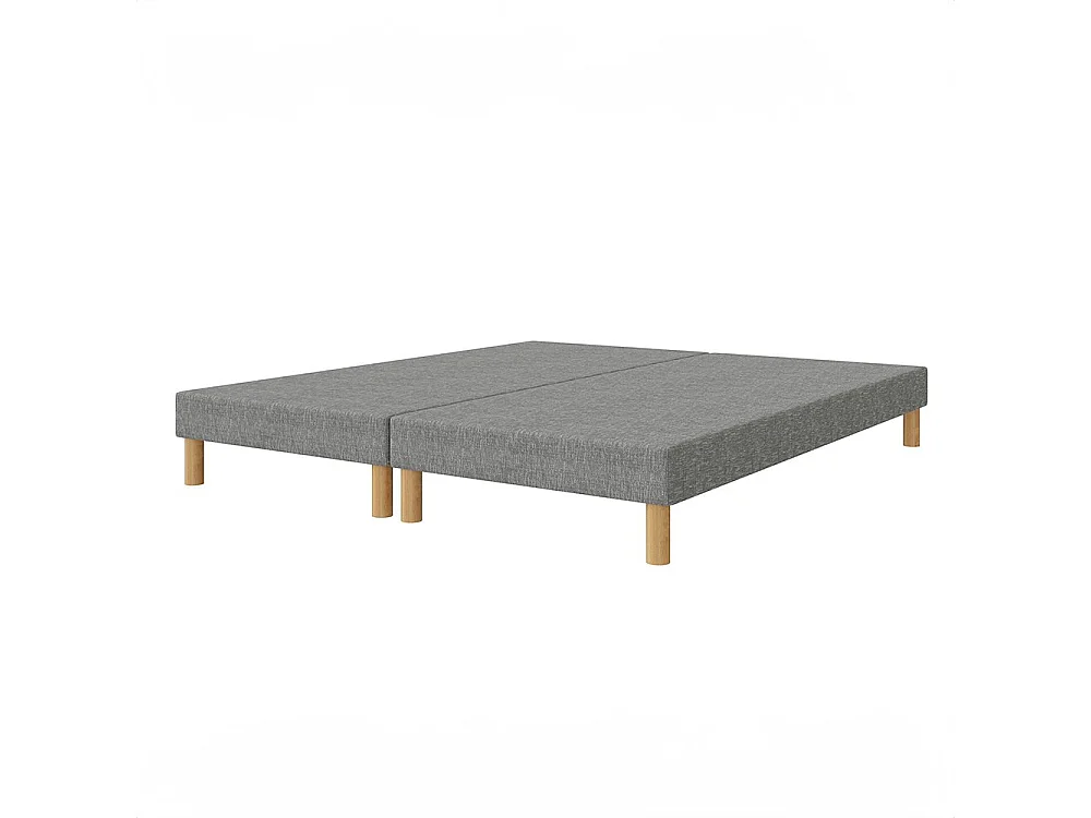 Sommier tapissier gris 140x190 (2x70x190) + jeu de pied offert. Fabrication francaise.