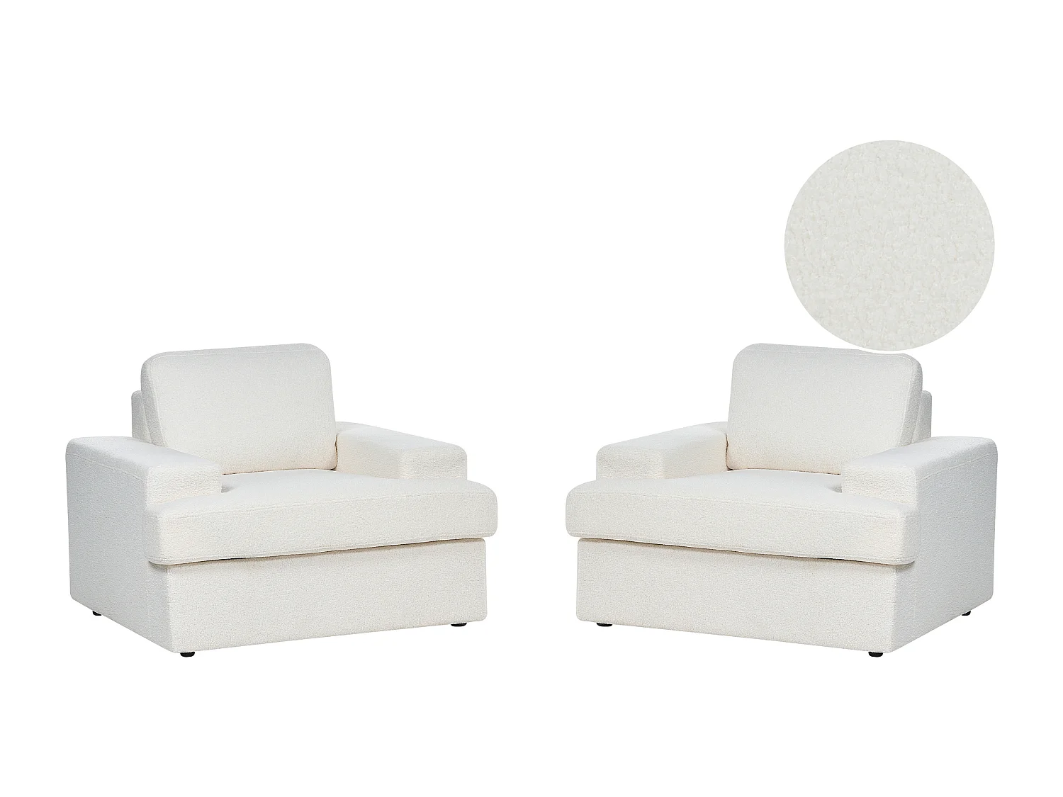 Lot de 2 fauteuils ALLA Bouclé Blanc cassé