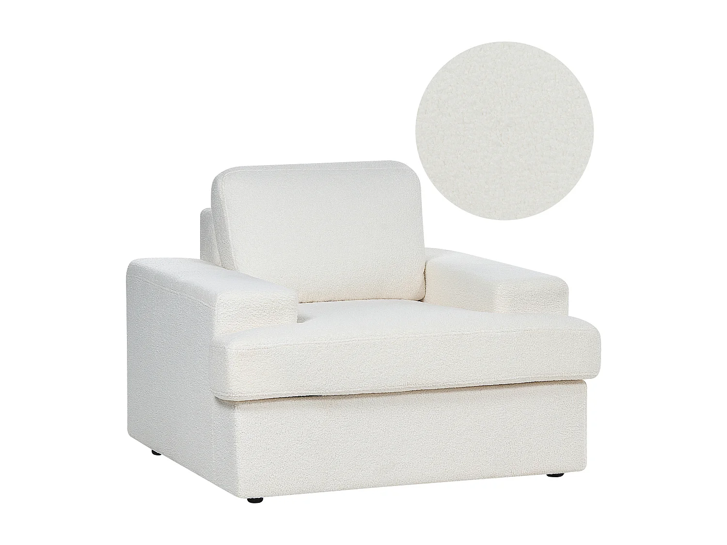 Fauteuil ALLA Bouclé Blanc cassé