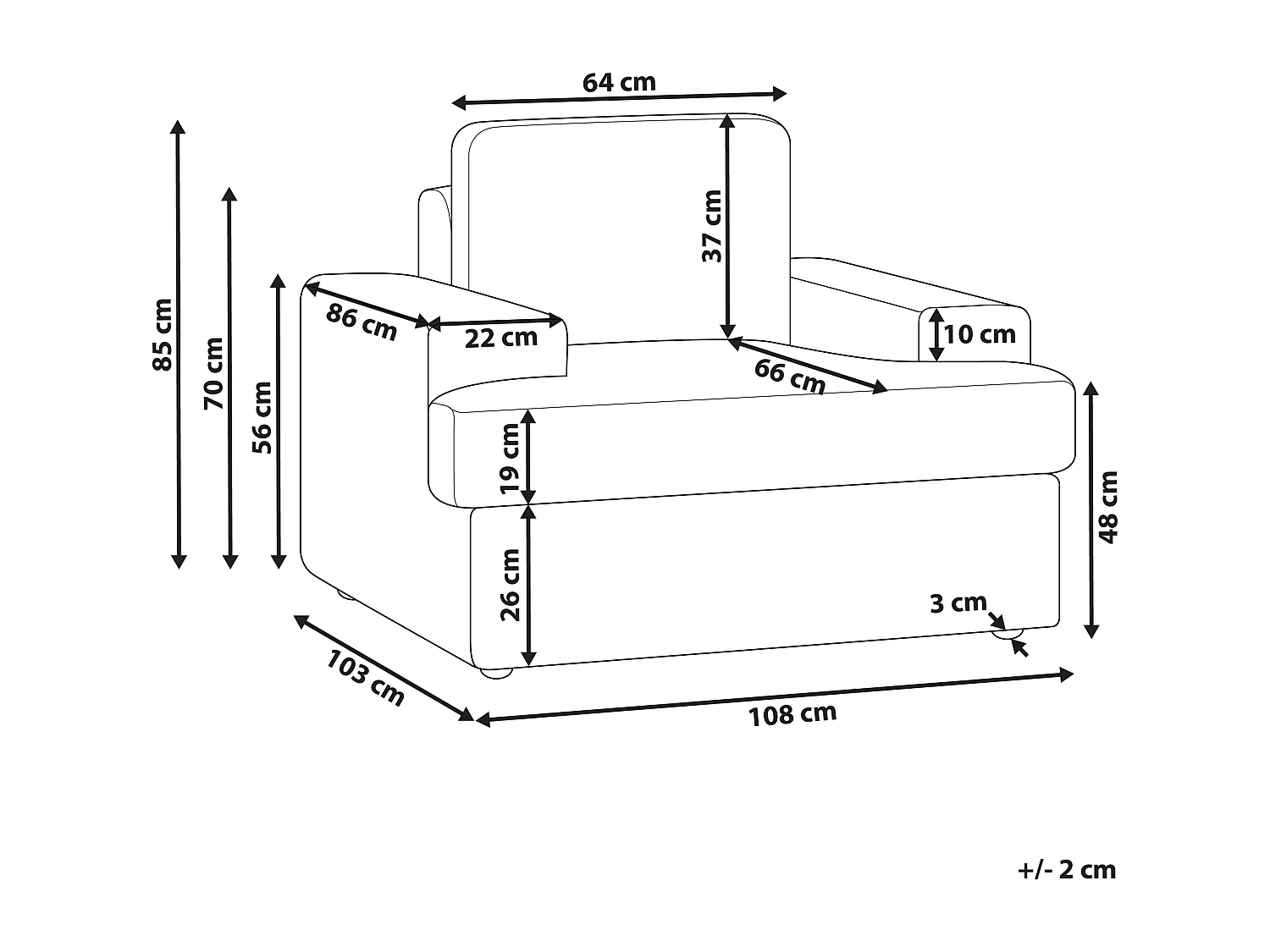 Fauteuil ALLA Bouclé Blanc cassé