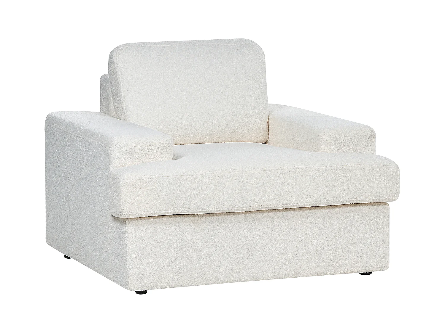 Fauteuil ALLA Bouclé Blanc cassé