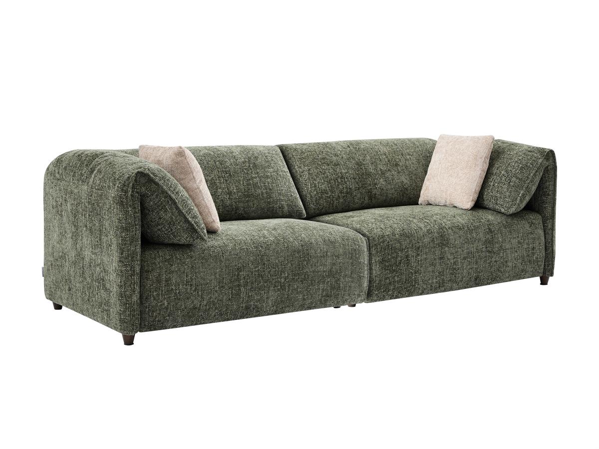 Sofa 3-Sitzer - Strukturstoff - Grün - LOUSOPA von Maison Céphy günstig online kaufen