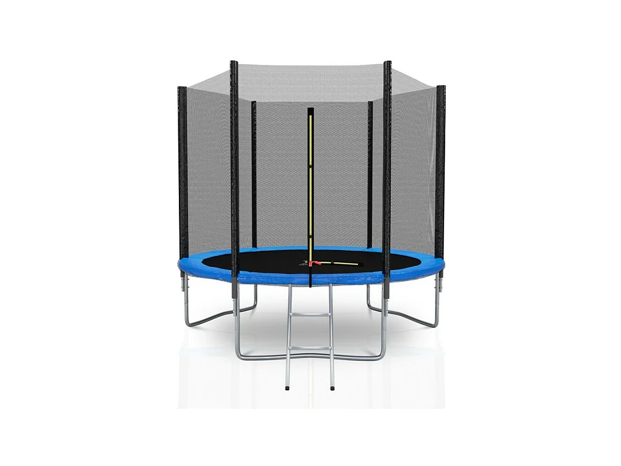 Trampoline extérieur Deluxe 8Ft / ø244cm KAIA SPORTS Trampoline de jardin avec Filet, mousse de protection et échelle