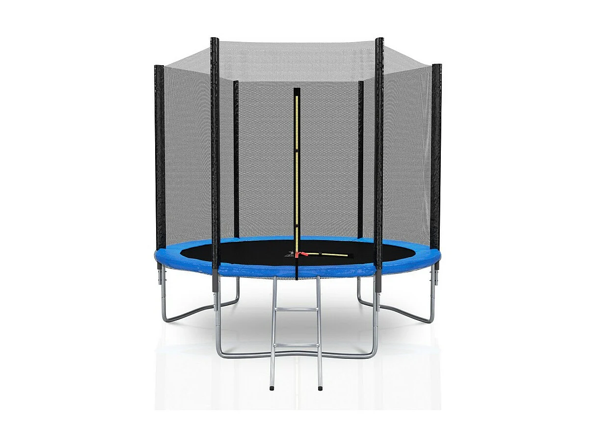 Trampoline extérieur Deluxe 8Ft / ø244cm KAIA SPORTS Trampoline de jardin avec Filet, mousse de protection et échelle