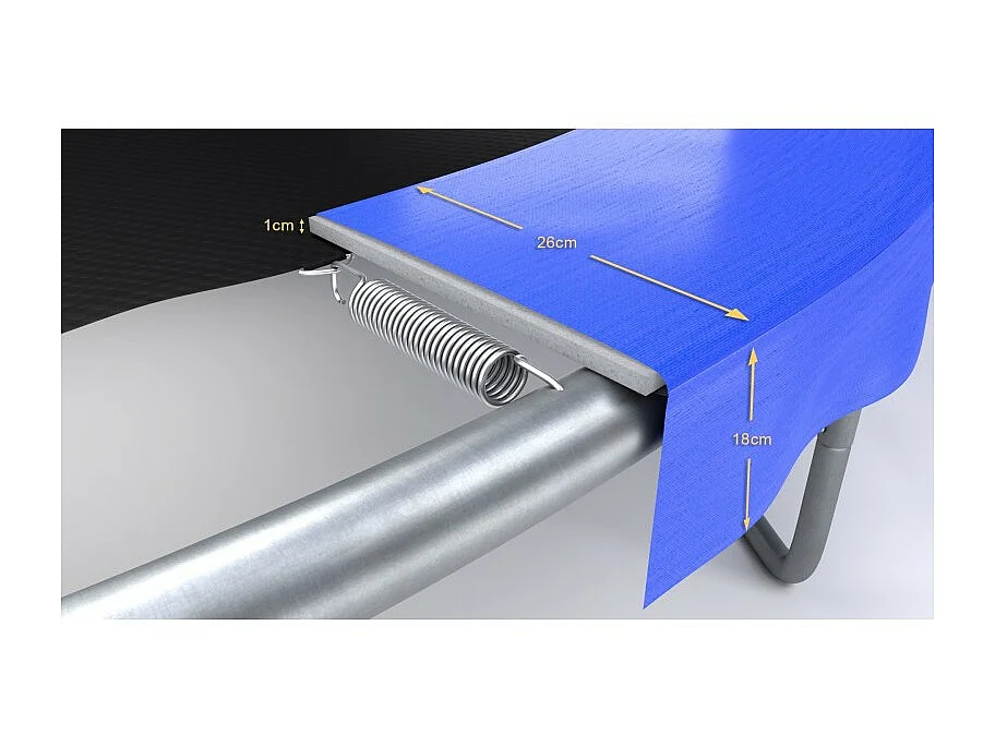 Trampoline extérieur Deluxe 8Ft / ø244cm KAIA SPORTS Trampoline de jardin avec Filet, mousse de protection et échelle