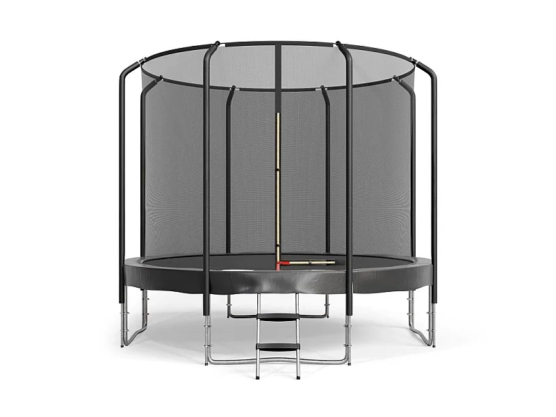 Trampoline Semi-Pro 10FT / 305cm Noir avec Filet de sécurité, Tapis de saut, Coussin de protection, Echelle