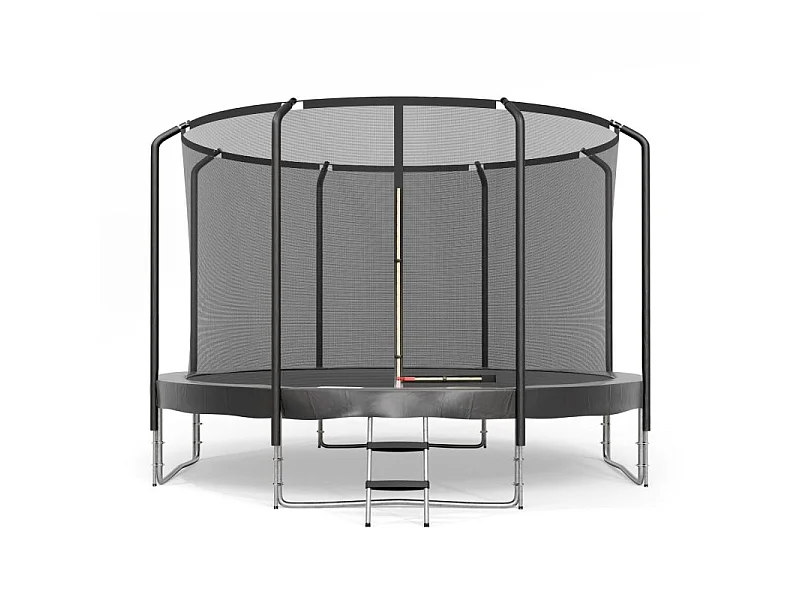 Trampoline Semi-Pro 14FT / 427cm Noir avec Filet de sécurité, Tapis de saut, Coussin de protection, Echelle