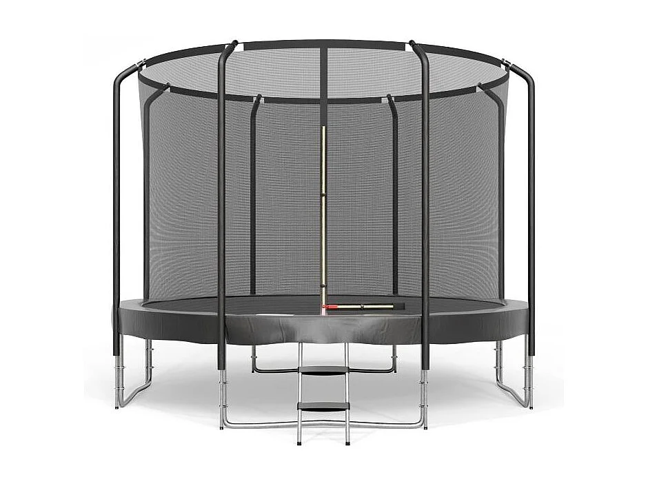 Trampoline Semi-Pro 12FT / 366cm Noir avec Filet de sécurité, Tapis de saut, Coussin de protection, Echelle