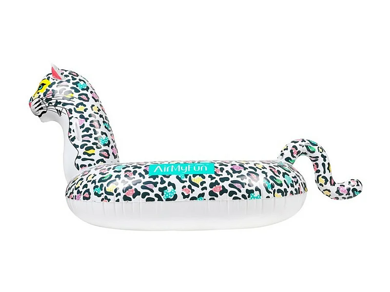 Bouée Gonflable XXL Chevauchable, Piscine & Plage, Flotteur Deluxe - Léopard 150x150x105cm