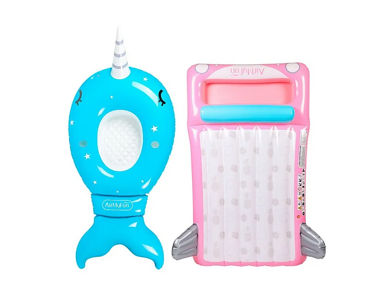 Pack 2 Matelas Gonflables d'Eau Géants, Ultra Confort, Piscine & Plage - Pack Twin Imaginaire