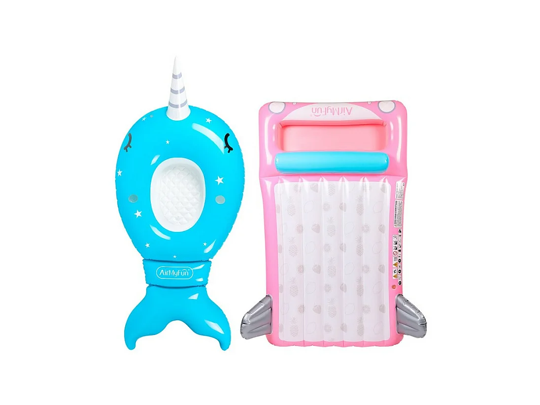Pack 2 Matelas Gonflables d'Eau Géants, Ultra Confort, Piscine & Plage - Pack Twin Imaginaire